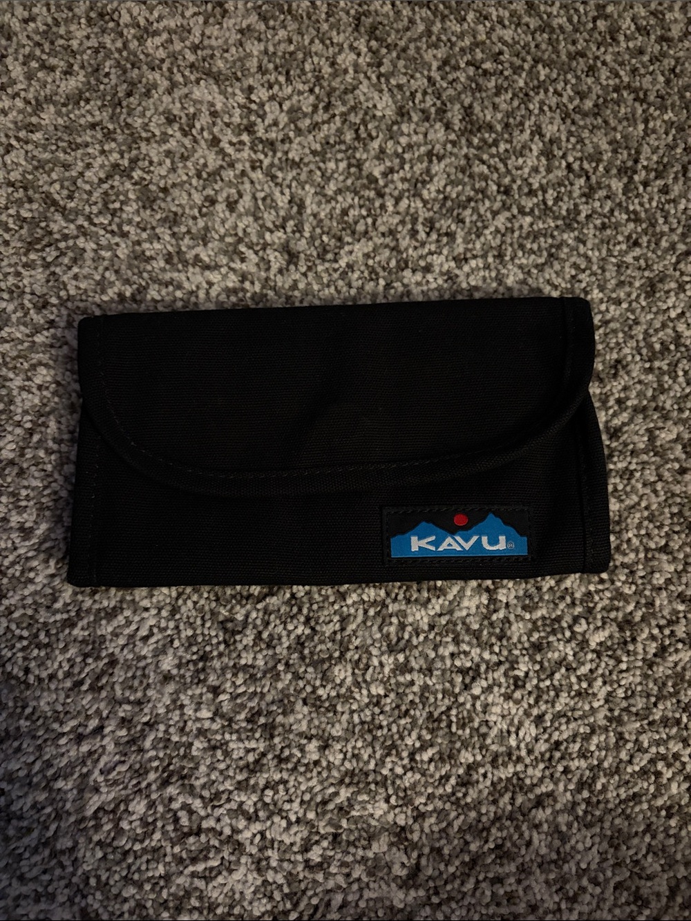 Kavu Black Wallet with Blue Logo Patch